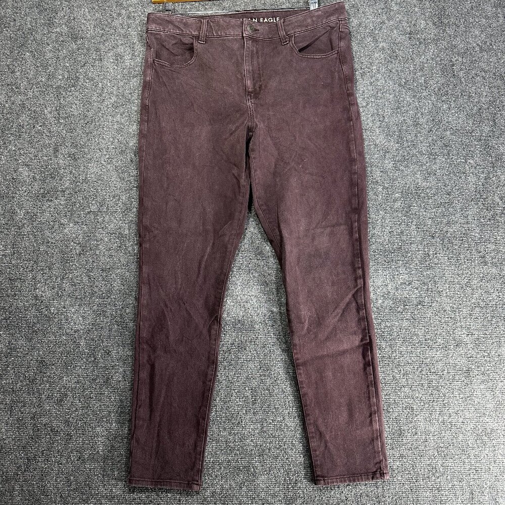American Eagle Outfitters  Womens 14 High Rise Jegging Purple Cotton Stretch